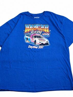 NASCAR Racing #48‎ Daytona 500 Graphic T Shirt Mens XXL Blue Short Sleeve Tee